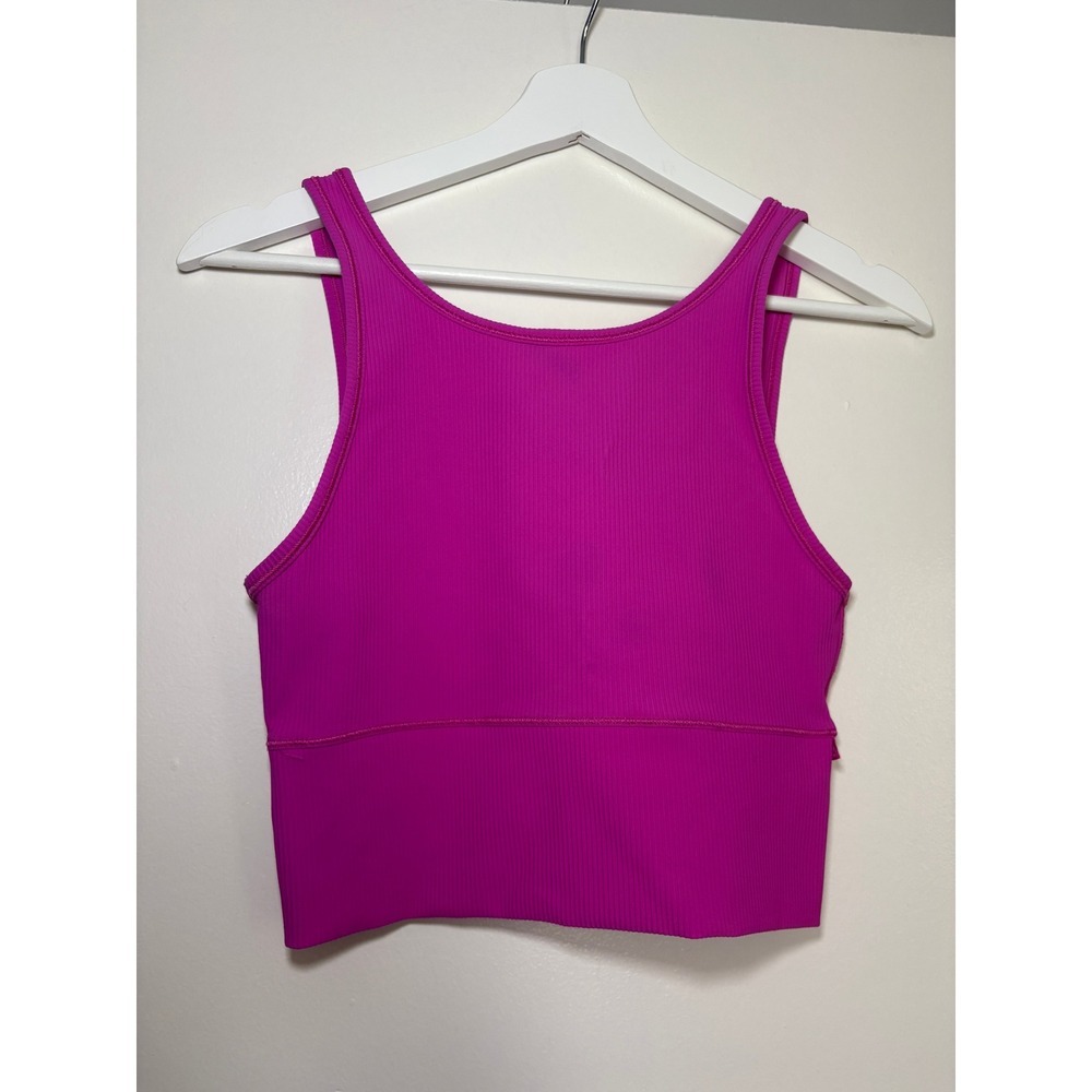 NEW Lululemon Power Thru Tank Top Size 6 Sonic Pink Ribbed Training Workout